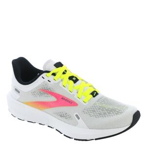 Brooks White Sneakers with Pink and Yellow Accents